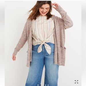 Madewell Marled Summer Ryder Cardigan‎ Sweater Size XXL Marled Papaya Pockets